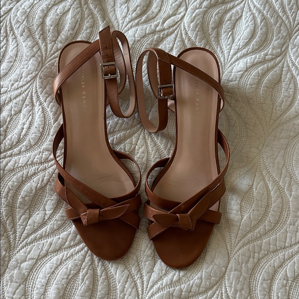 LOEFFLER RANDALL Brown Bow Block Heel Sandals - Picture 2 of 6